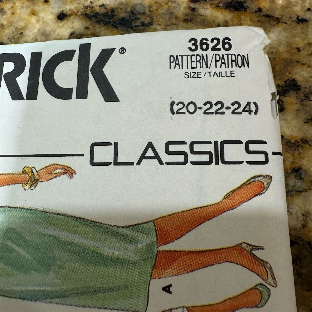 Vintage 1980s Butterick Sewing Pattern Misses' Dress Sizes 20-24 Uncut - Picture 3 of 4